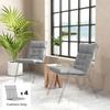 Patio Chair Cushions Set Of 4 Waterproof Non Slip Lounge Chair Cushions 112x53cm Light Grey