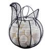 Rustic Black Metal Wire Chicken Design Egg Basket Decorative Kitchen 24.13cm