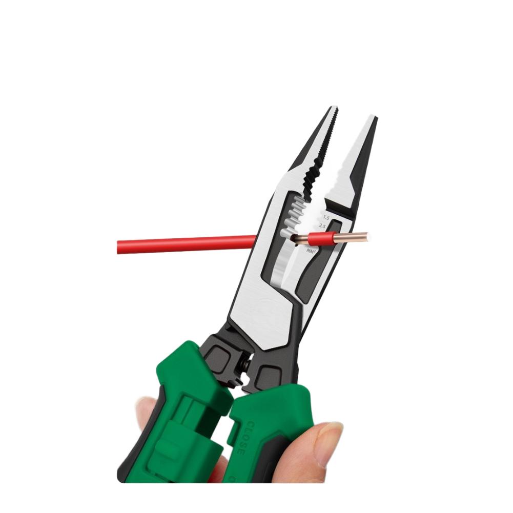 

Professional Wire Stripper Pliers for Electricians with Digital Voltage Readings Stripping Holes and Crimping 21.5x6x2.5cm Green China Mainland