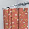 Fruit Pattern Shower Curtain With Cartoon Design For Bathroom Decor Peach Color, Waterproof Fabric Suitable For Kids' Rooms Or K