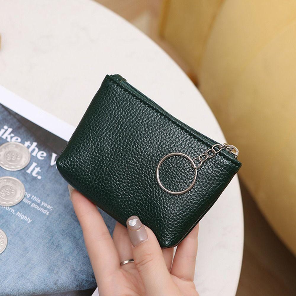 Mini Keychain Coin Purses PU Leather Card Storage Bags Change Purse Lipstick Pouch Key