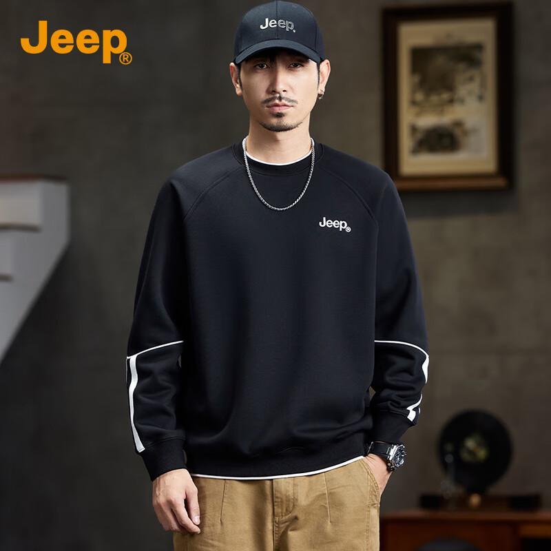JEEP Men's Casual Embroidered Logo Sweatshirt