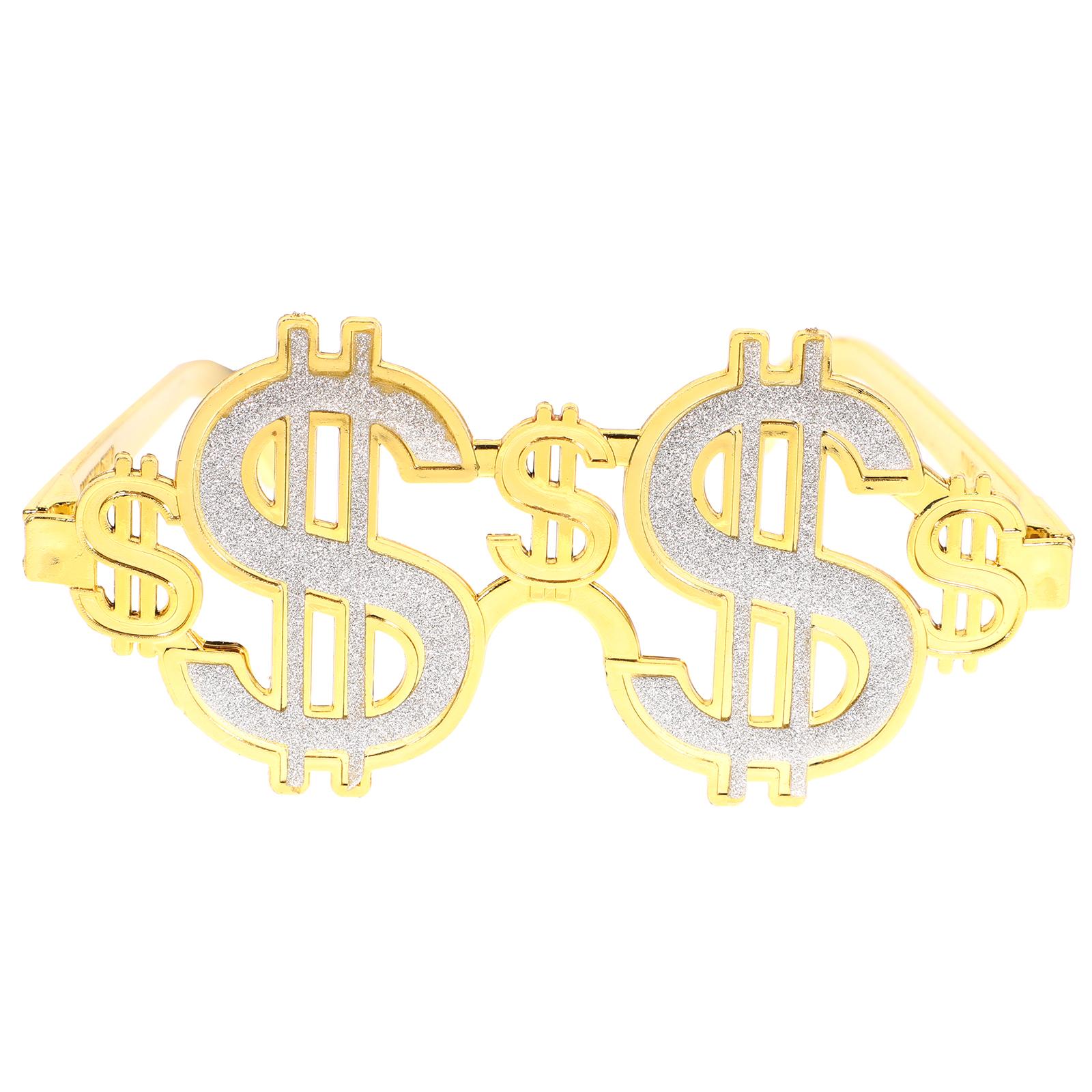 

2Pcs Party Dollar Glasses Funny Eyeglasses Lightweight Metal Sunglasses for Photo Props Carnival Party Glasses