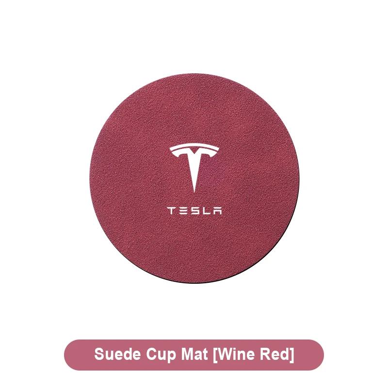 

Car Sticker Tesla Car leather Water Coaster Non-Slip Mat Car Bottle Holder Insert Pad For Tesla Model 3 S Y 2022 2021 Center Con 1pcs червоний