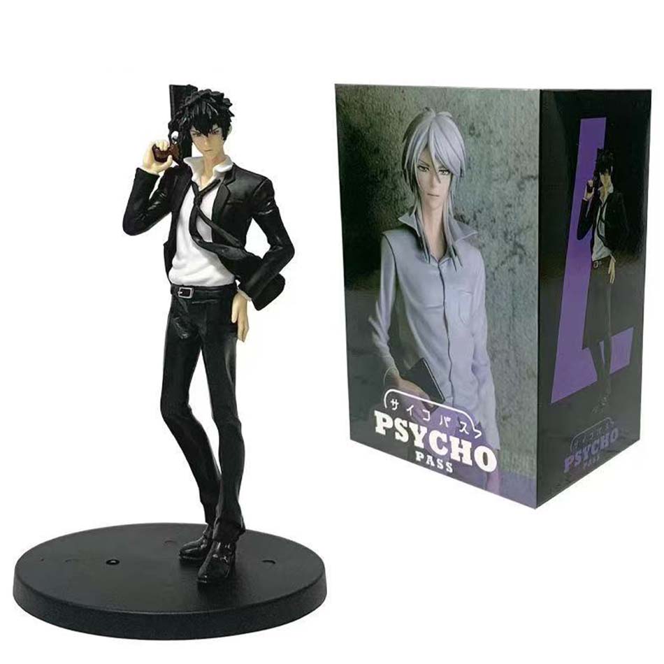 18cm Psycho-Pass Makishima Shogo Anime Figure Parade Kougami Shinya Action Figure Kagari Shuusei Figurine Model Doll Toy