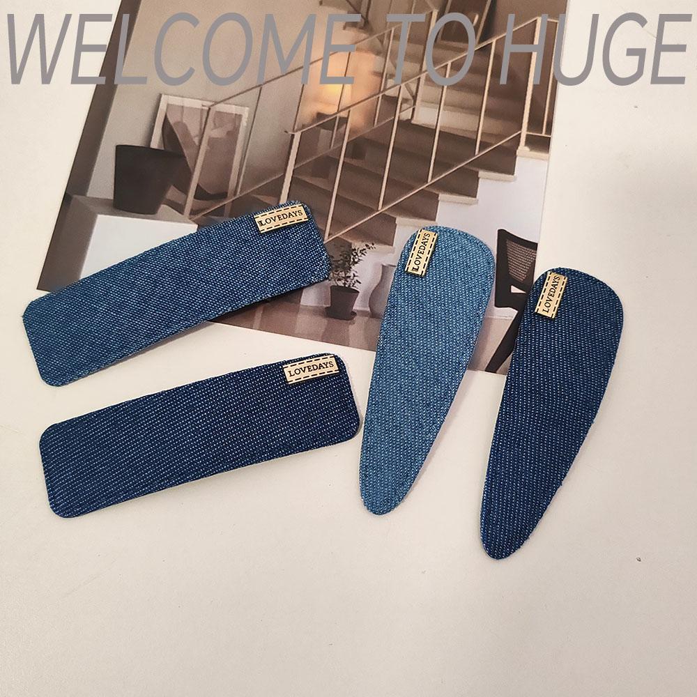 2pc Fashion Cool Denim Square Drop BB Hairpin Hair Side Clips for Women Girls Korean Hair Accessories Headwear Ornament