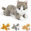 Lifelike Weighted Stuffed Animal Toy, Sensory Comfort Plush Pillow, Soft and Cuddly Stuffed Cat Plush Toy for Adults Kids Teens 11.8 Inch