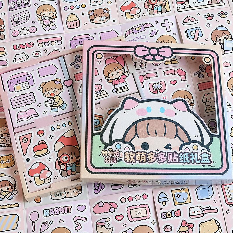 MINKYS 72 sheets/Box Transparent PET Paper Decorative Stickers Laptop Kpop Toplader Photocard Sticker Kids Gift
