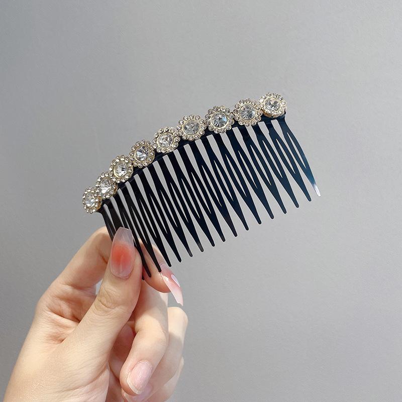 Crystal Flowers Comb Bangs Hair Clip for Women Braid Broken Hairpin Inserted Comb Pressure Pin Girls Hair Accessories Jewelry