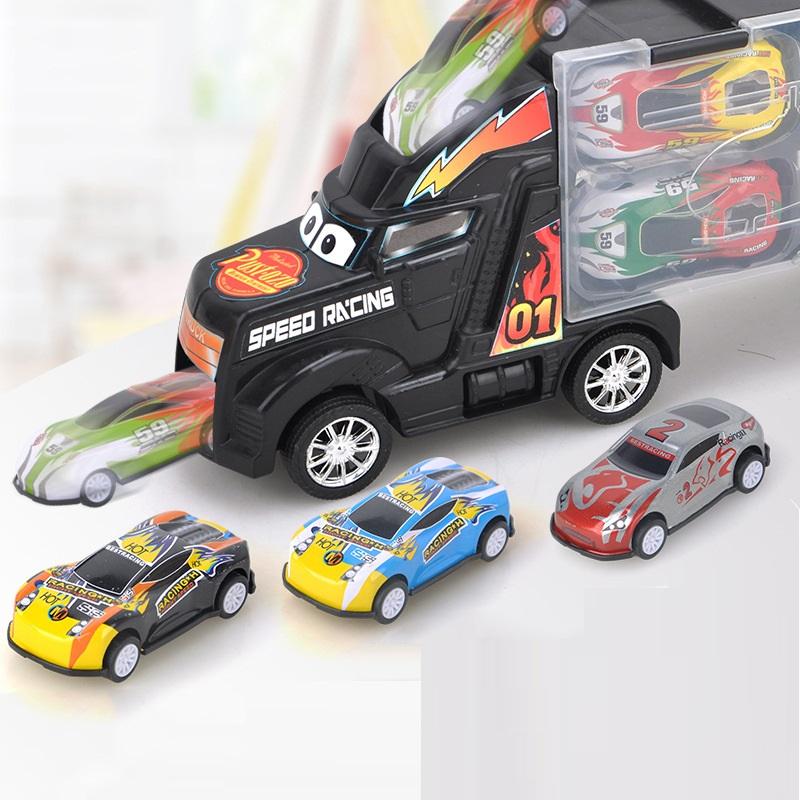 Toy Truck Carrier 4 Mini Cars Play Set Transport Car Toys Lorry Truck Kids Toy