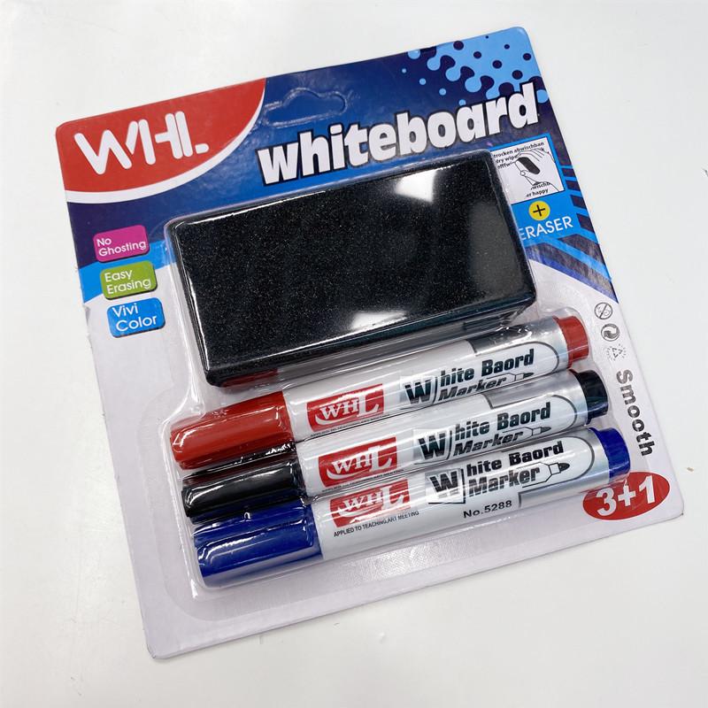 Erasable Colored Whiteboard Marker Set - Non-Toxic, Water-Based, with Blackboard Eraser