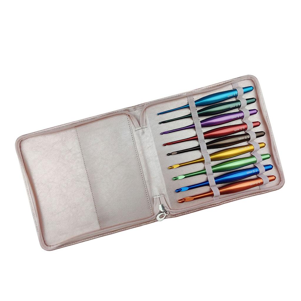 9 Pcs 3.5mm-8.0mm Crochet Needle Set Ergonomical Crochet Hook with Case Knitting Needle Crochet Supplies for Craft