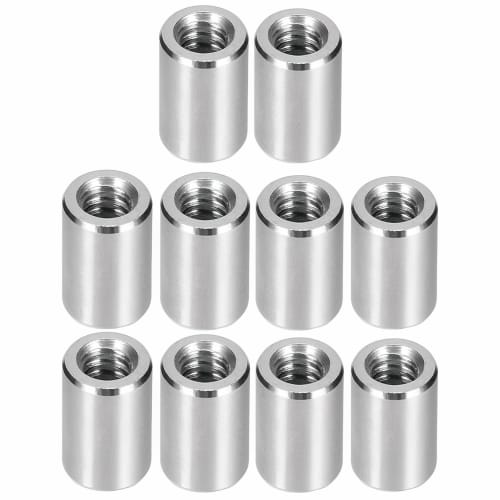 Pack of 10 Coupling Tall Nuts, M8 X 12 X 20mm High, Coupling Nuts, Spacer Round, Joint Nuts, Round Connector Nuts, Made of 304 Stainless Steel