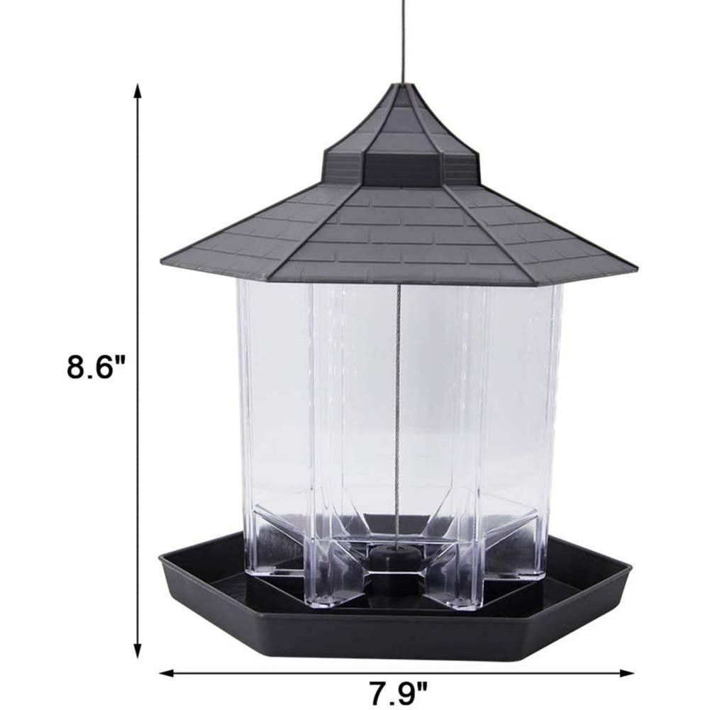 Waterproof Bird Feeders Garden Gazebo Hanging Wild Bird Feeder Large Capacity Pet Birds Feeding House Bird Feeder