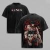 Zenin Maki Print T-shirt Anime Jujutsu Kaisen Clothing Men Women Casual Tshirts Retro Washed T Shirt Harajuku Male Cotton Tops