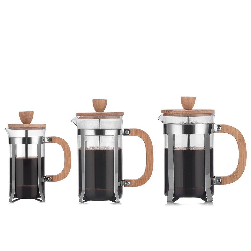 -selling Customized Coffee Moka Pot with Wood Handle and Strainer