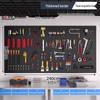 Universal Wall-Mounted Pegboard Storage Rack with Stainless Steel Shelves