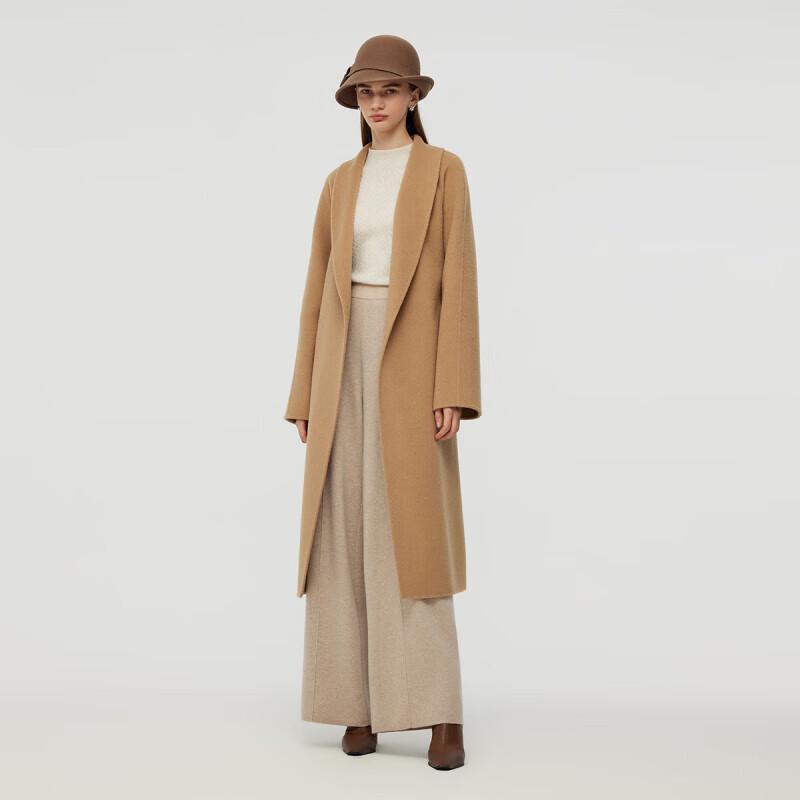 GOELIA Women's Camel Wool Robe Coat