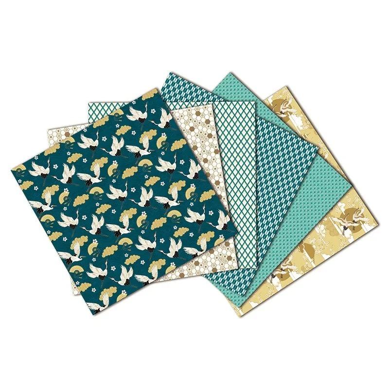 12 Sheets Crane Craft Paper Pads Cutting Dies Art Background Origami Scrapbooking Card Making