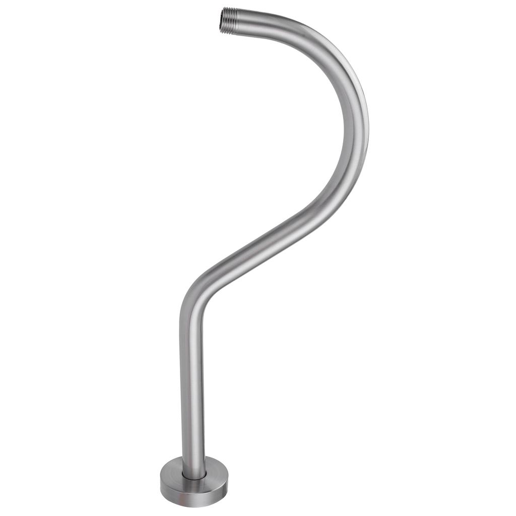 NPT1/2 Shower Arm Kit 17in WallMounted Brushed Shower Head Extension Rod Pipe Bathroom Accessory