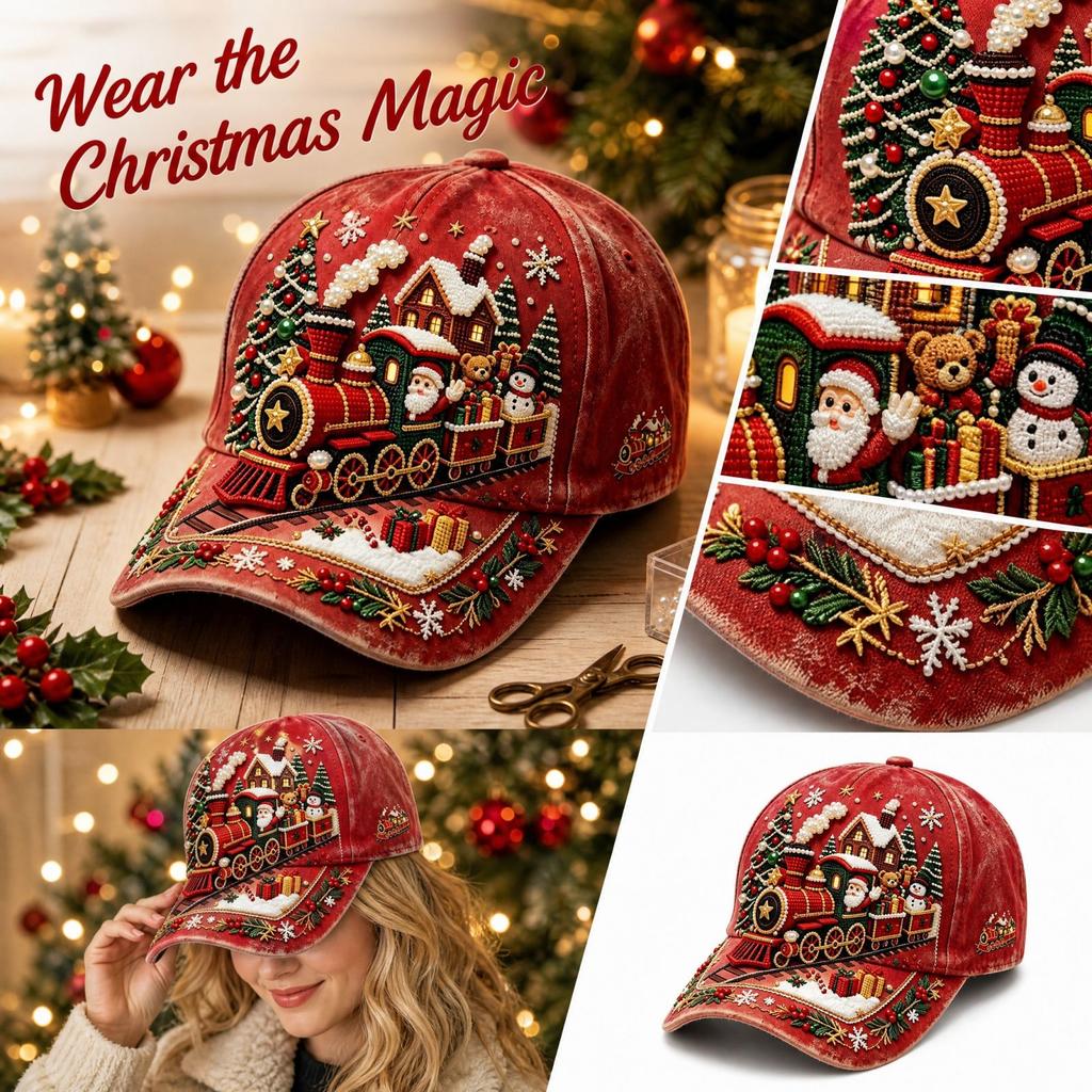 Baseball for Men Women, Retro Curved Christmas Digital Print, Vintage