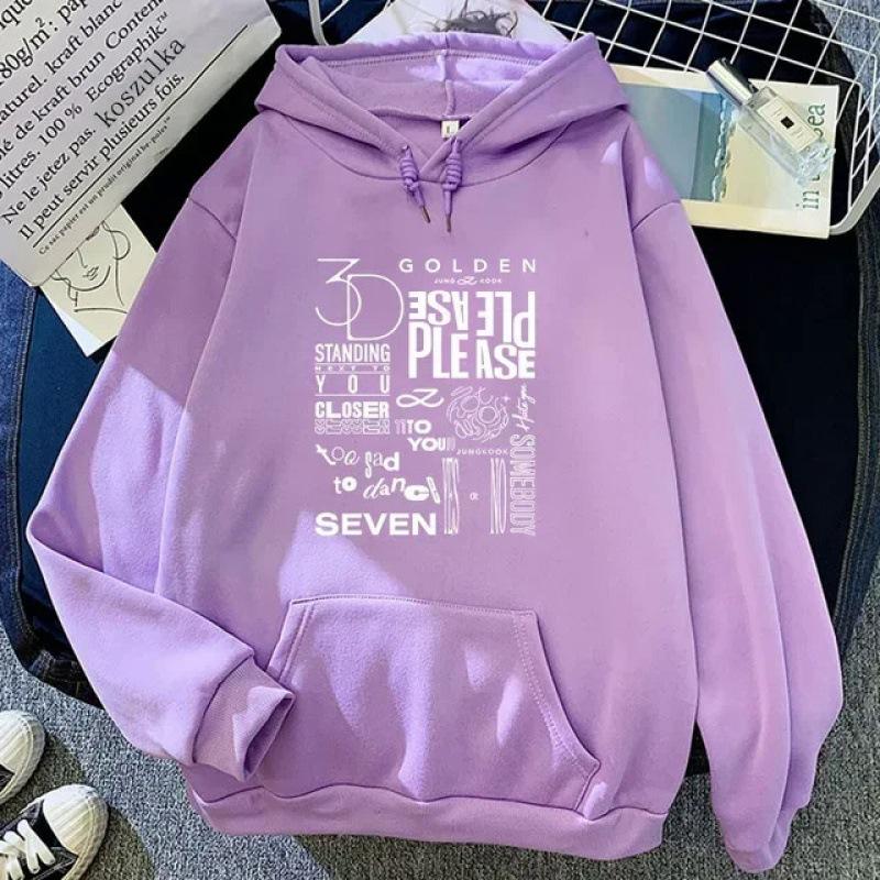 JungKook Golden Hoodie Women Harajuku Hoodie
