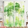 2pcs,2D Plane Printing Curtains Forest Dreamscape Versatile Fabric (without Rod) Art Deco Festive Perfect for Bedroom, Living