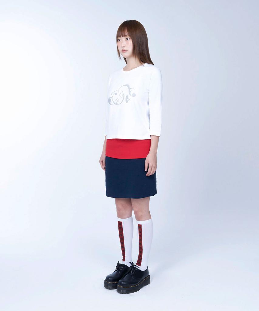 Laailai Drift Flow 3/4 Sleeve Tee (White)