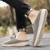 Men Khaki Sandals Slip On Slippers Casual Canvas Shoes Summer Cloth Shoes for Farther Plus Size Lightweight