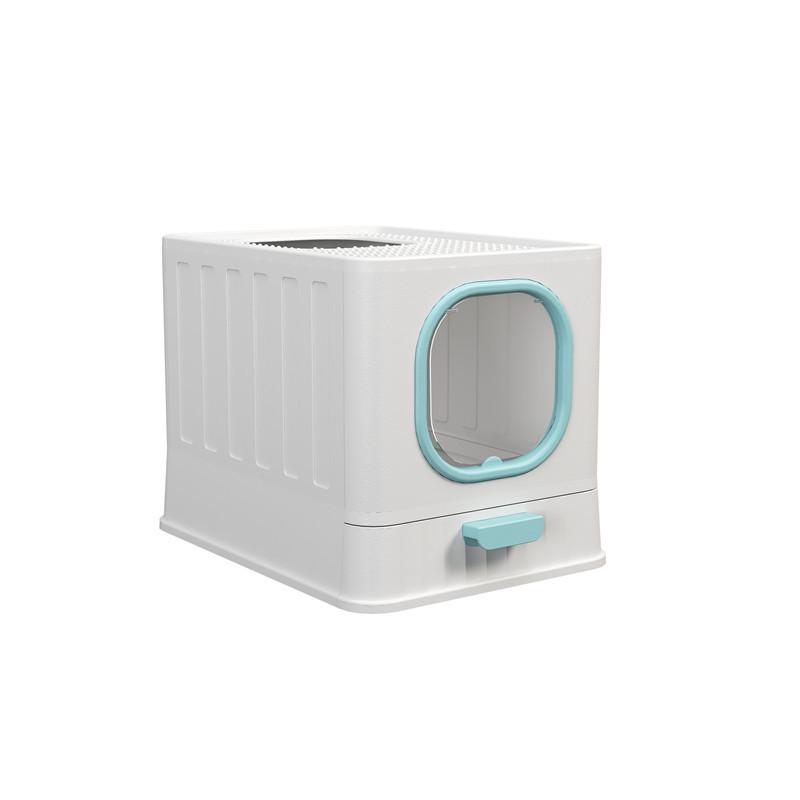 Foldable Odor-Resistant Cat Litter Box: Enclosed, Anti-Splash Design for Easy Cleaning