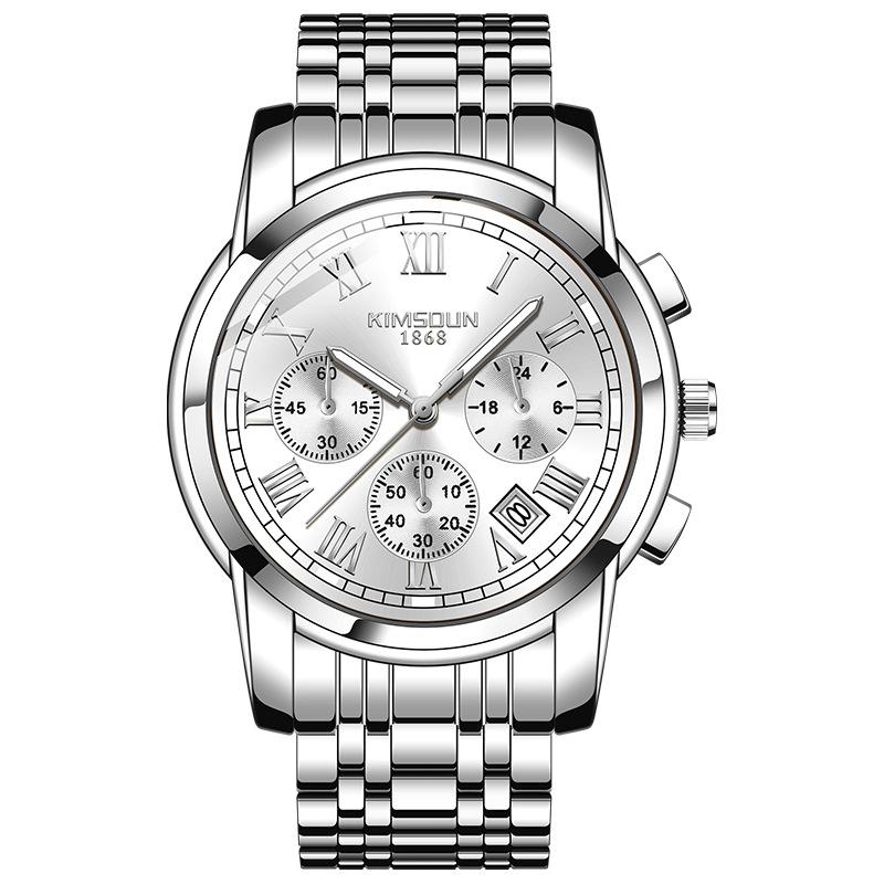 KIMSDUN Herrenuhren Luxus Original Quarz Uhr für Mann Wasserdicht Leuchtend Datum Edelstahl Chronograph Mode
