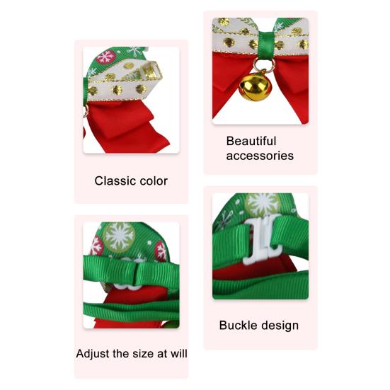 Vánoční obojek pro psa Nastavitelný Rychloupínací Šetrný k pokožce Živá barva Snadno se nosí Ozdobný