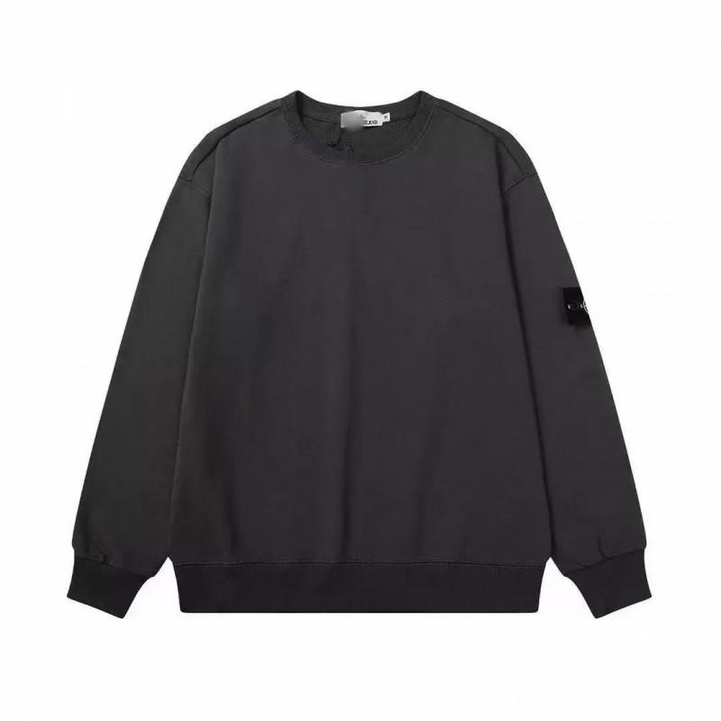 Classic Stone Solid Color Crewneck Badge