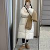 2025 Women's Korean Style Mid-Length Down Jacket - Thickened Stand-Up Collar White Duck Down Winter Coat