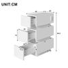 Narrow Nightstand with Outlet & LED Lighting – 3 Drawers, Set of 2, Plenty of Storage Space for Bedroom & Living Room, White, 20x40x59.5 cm