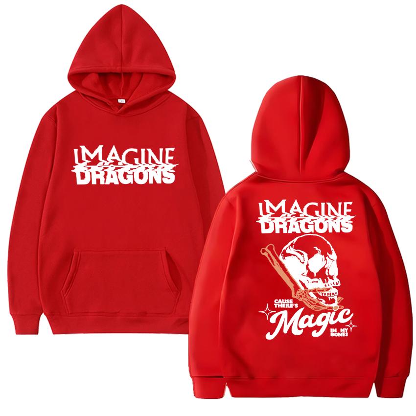 Imagine Dragons Magic in My Bones Skull Gothic printed Hoodies 2025 Men women punk streetwear Unisex Fleece Long sleeve pullover