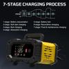 For AGM GEL SLA Lead-Acid LiFePO4 Car Motorcycle Battery Charger Handheld 12V-24V 7-stage Smart Battey Charger