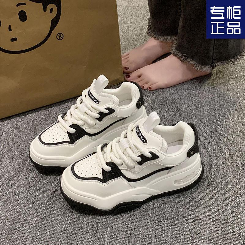 

Little red people niche design thick baseplate shoes women s 2025 spring new popular retro versatile casual sports board 35 чёрный