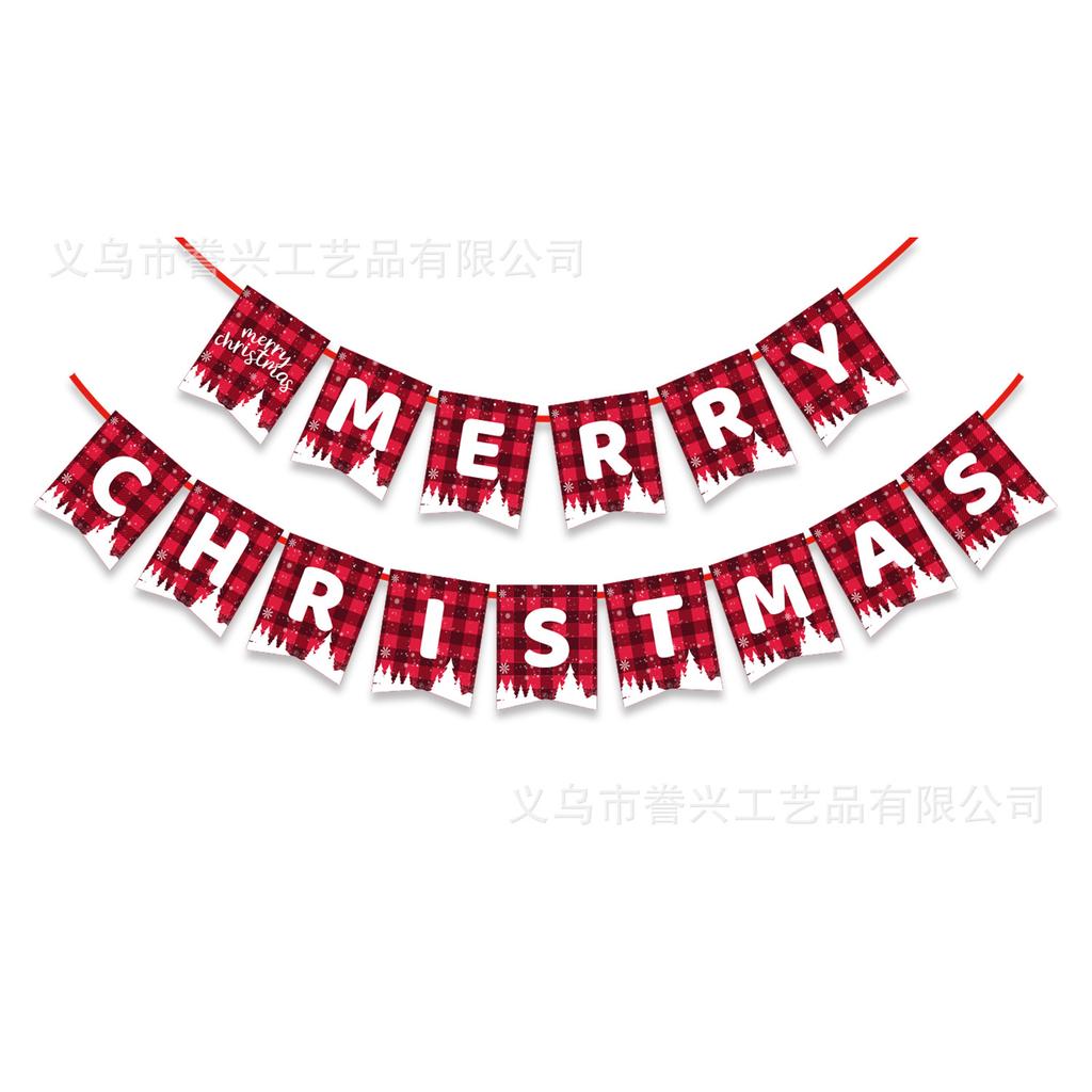 Spot Party Decoration Flag Santa Claus Christmas Tree Holiday Flag Party Decoration Banner Latte Flower