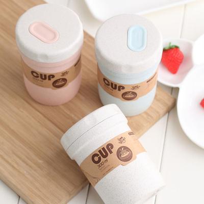 300ml Plastic Sealed Soup Straw Breakfast Porridge Lunch Cup Work Box Container