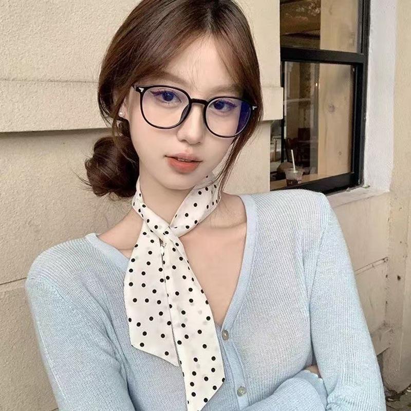 Luxary Brand Design Dot Pattern Women Scarf Polyester Silk Scarf Fashion Hair Headband Foulard Skinny Bag Scarves Neckerchief