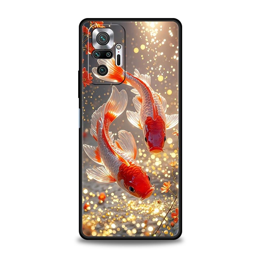 Goldfish Swimming Phone Case Cover for Redmi 14C 10C Note 15 14 13 12 10 11 K40 Pro Plus 5G Shockproof Soft TPU Shell Funda Bag