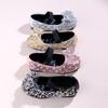 Autumn 2025 Rhinestone Princess Flats for Girls - Leather Dance Performance Shoes