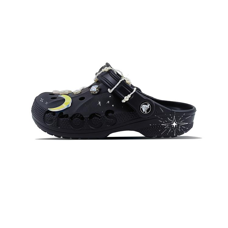 

Crocs Baya Crush Clog EVA Shine Beya Beach Расписанные вручную Сладкий жемчуг Нишевые Универсальные Кампусный стиль Обувь с отверстиями Унисекс Черный 36-37 чёрный