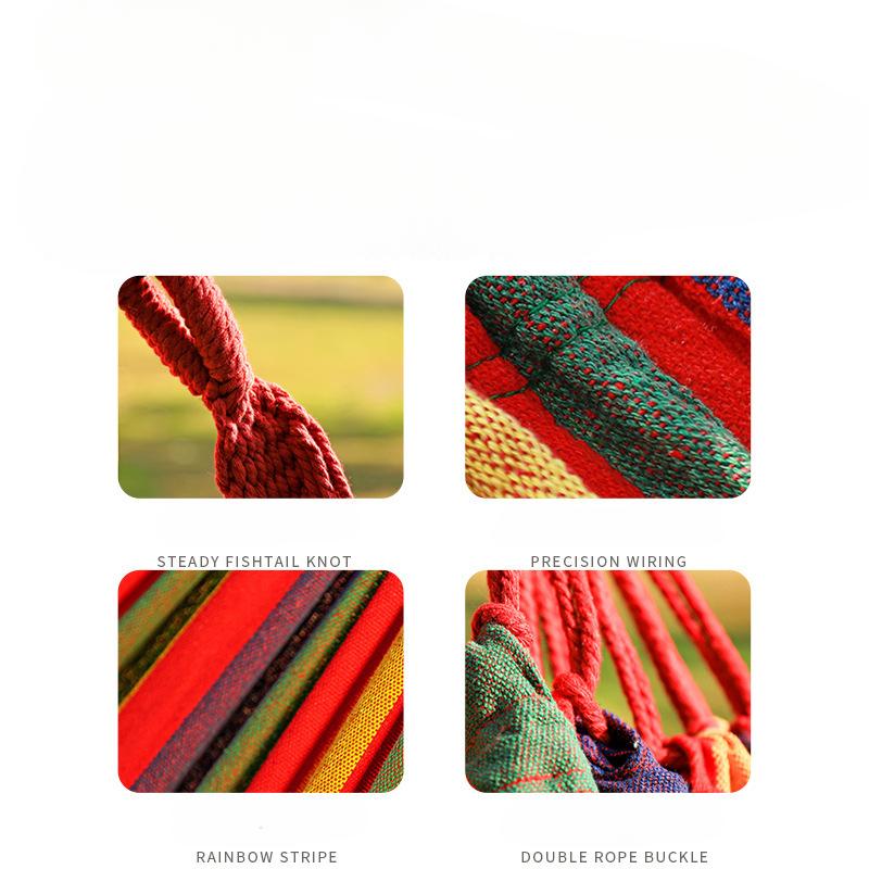 Outdoor Supplies Single Thickened Canvas Hammock Camping Swing Net Bed Anti-Flip Stripe Glider