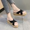 Ladies New Slippers Summer Cross Drag Fashion Hemp Rope Outer Wear Slippers Casual Sandals and Slippers Women Shoes