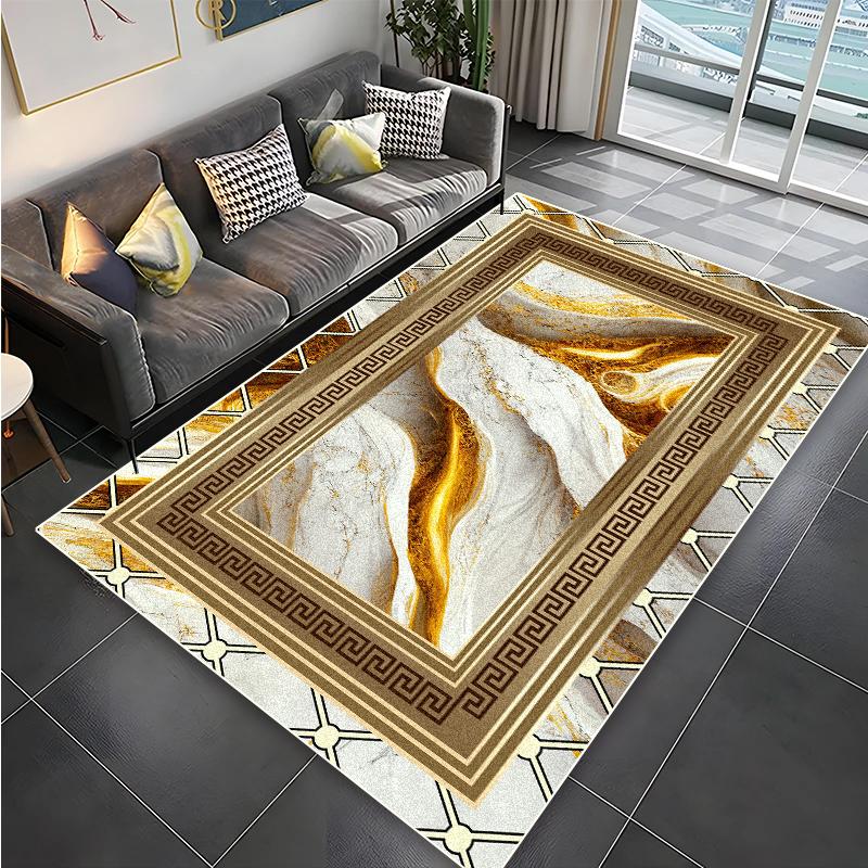 Modern Golden Luxury Carpet for Living Room Abstract Large Size Carpets Non-slip Bedroom Decoration Rug 200x300 Coffee Table Mat
