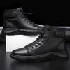 Leather Cowhide Martin Boots Men's Winter High Top Leather Boots Fleece British Cotton Leather Shoes Men's Cotton Shoes Warm Snow Boots
