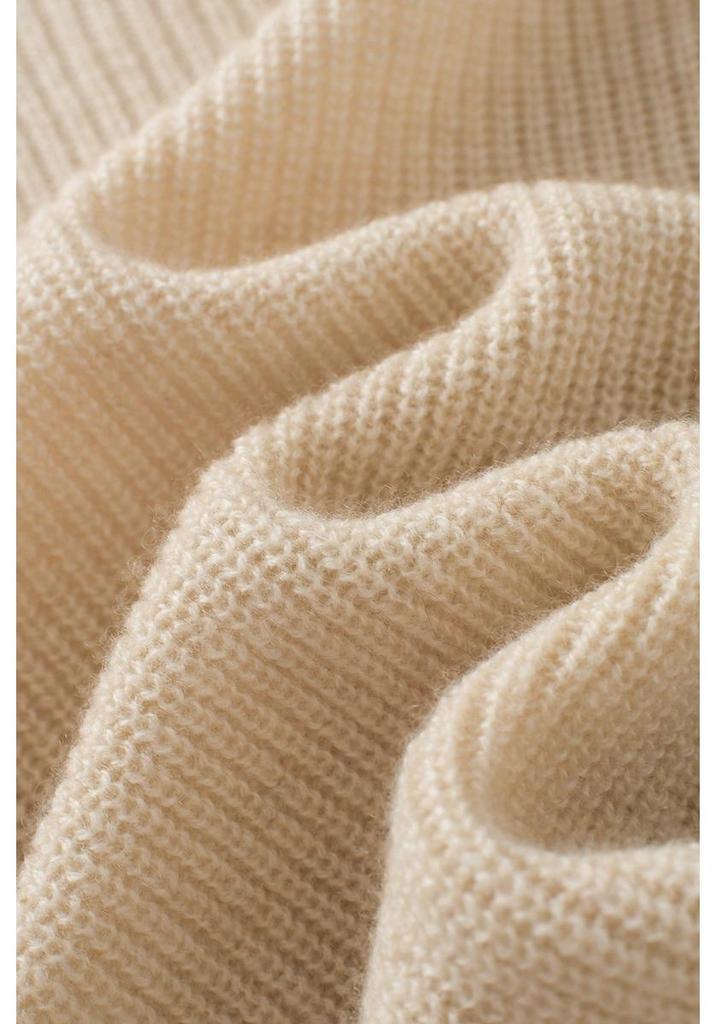 2024 Women's Slim Fit Cashmere Sweater - Fashion Knit Top with Love Heart Pearl Accent & Half High Neck