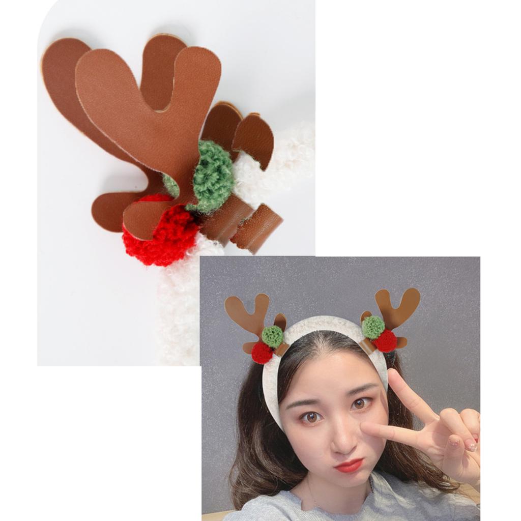 Reindeer Antler Shape Hair Hoop Teens Women Photoshoots Hair Holder Christmas Cosplay Party Headband with Sequins